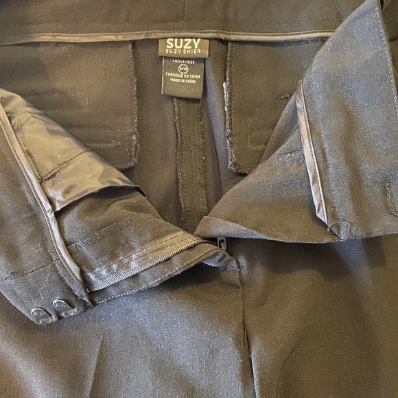 Suzy Shier Zip-Front Trousers Black Ladies 9/10 - Picture 12 of 15
